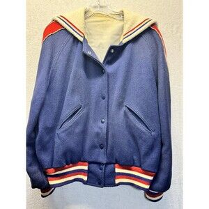 Vintage Varsity Cheerleader Butwin Blue‎ Red White Jacket "Bullpups" Sz Large(?)